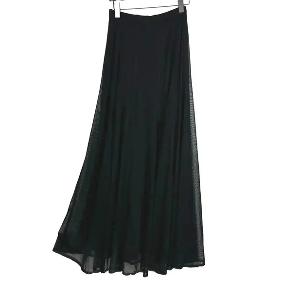 Veronique‎ Young Maxi Skirt Size 8 Black Lined Mesh - Picture 2 of 11